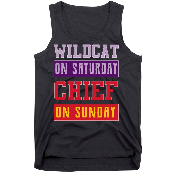 Wildcat On Saturday Chief On Sunday Tank Top