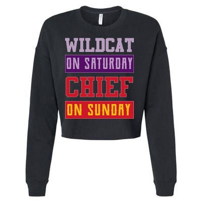 Wildcat On Saturday Chief On Sunday Cropped Pullover Crew