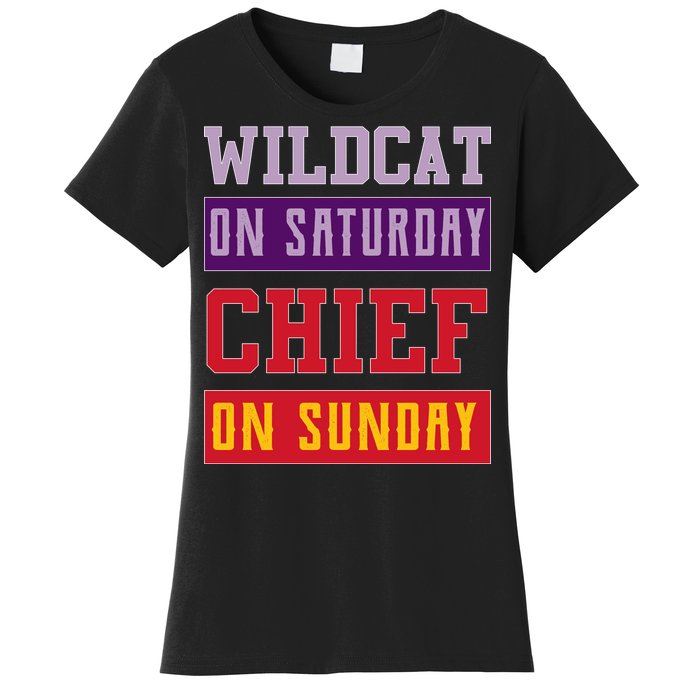 Wildcat On Saturday Chief On Sunday Women's T-Shirt