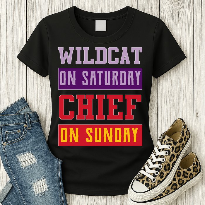Wildcat On Saturday Chief On Sunday Womens T-Shirt