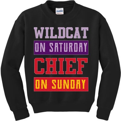 Wildcat On Saturday Chief On Sunday Kids Sweatshirt