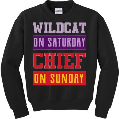 Wildcat On Saturday Chief On Sunday Kids Sweatshirt