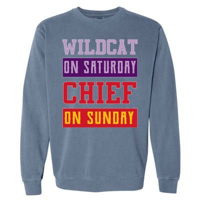 Wildcat On Saturday Chief On Sunday Garment-Dyed Sweatshirt