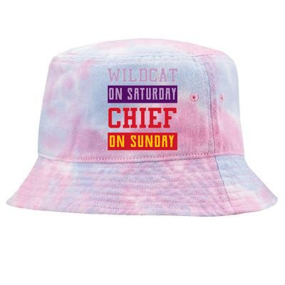 Wildcat On Saturday Chief On Sunday Tie-Dyed Bucket Hat