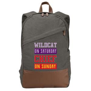 Wildcat On Saturday Chief On Sunday Cotton Canvas Backpack