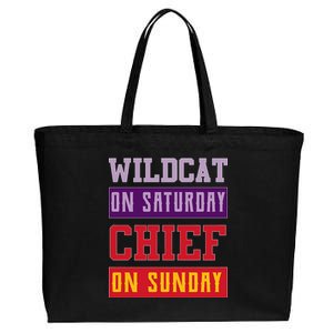 Wildcat On Saturday Chief On Sunday Cotton Canvas Jumbo Tote