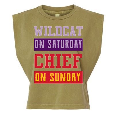 Wildcat On Saturday Chief On Sunday Garment-Dyed Women's Muscle Tee