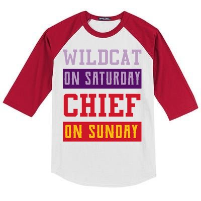 Wildcat On Saturday Chief On Sunday Kids Colorblock Raglan Jersey