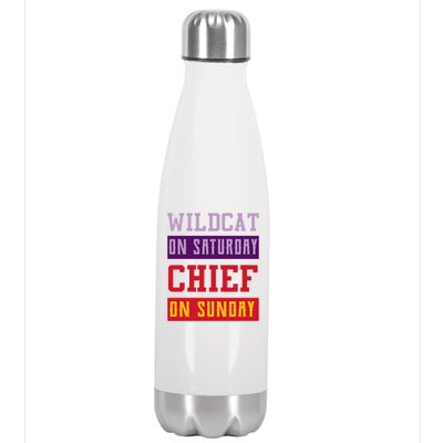 Wildcat On Saturday Chief On Sunday Stainless Steel Insulated Water Bottle