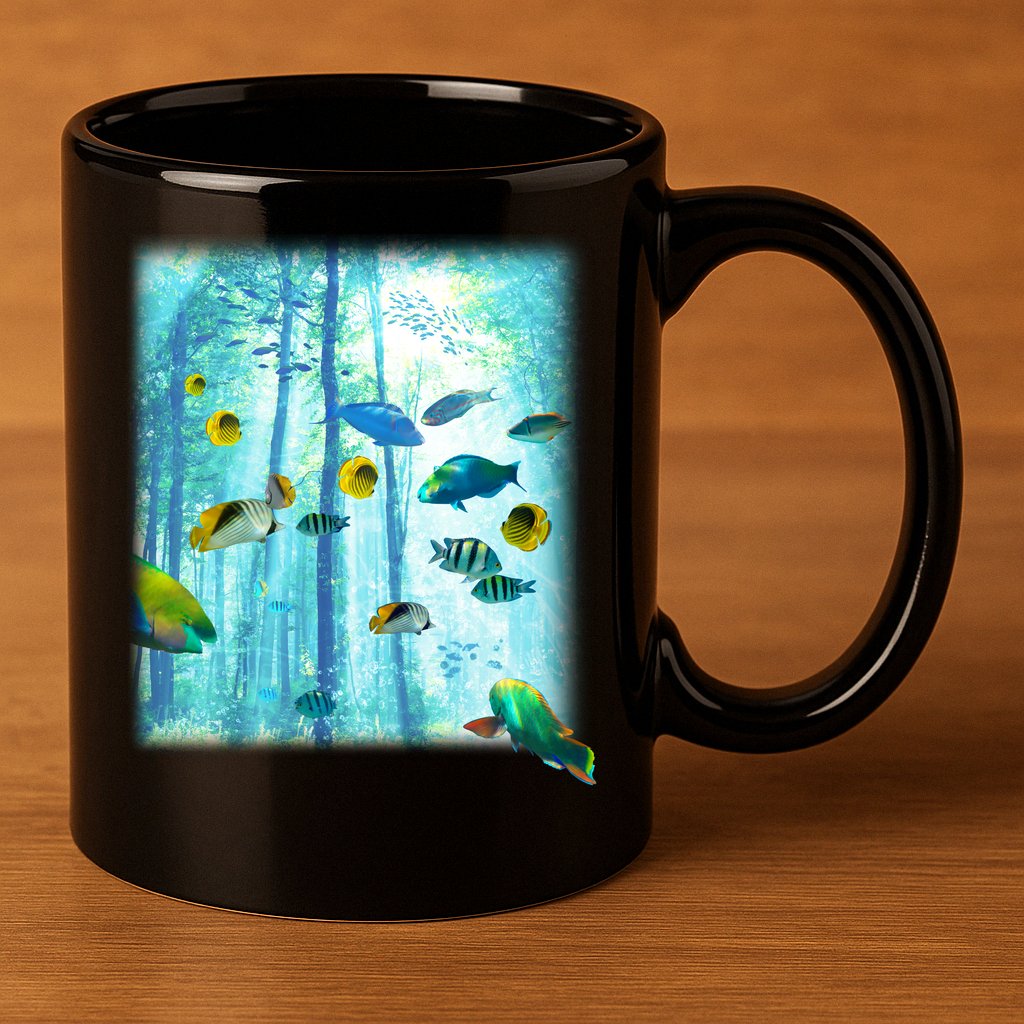 Wilderness Fish In Nature 11oz C Handle Ceramic Mug