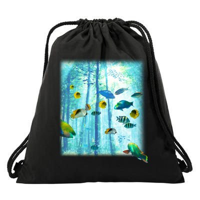 Wilderness Fish In Nature Drawstring Bag