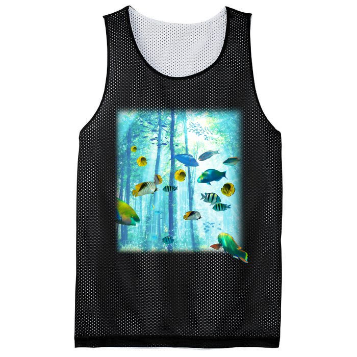 Wilderness Fish In Nature Mesh Reversible Basketball Jersey Tank