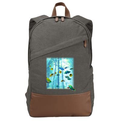 Wilderness Fish In Nature Cotton Canvas Backpack