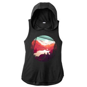 Wilderness Nature Scenery Ladies PosiCharge Tri-Blend Wicking Draft Hoodie Tank