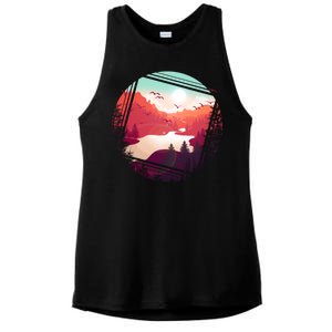 Wilderness Nature Scenery Ladies PosiCharge Tri-Blend Wicking Tank