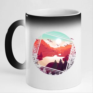 Wilderness Nature Scenery 11oz Black Color Changing Mug