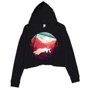 Wilderness Nature Scenery Crop Fleece Hoodie