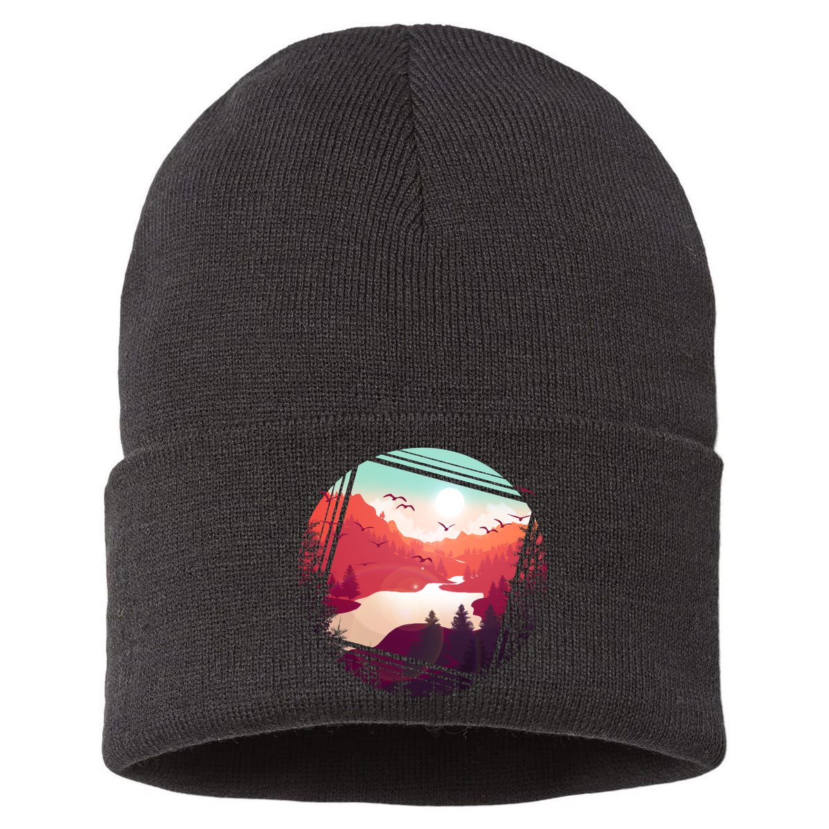Wilderness Nature Scenery Sustainable Knit Beanie