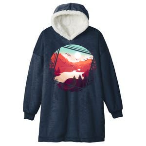 Wilderness Nature Scenery Hooded Wearable Blanket