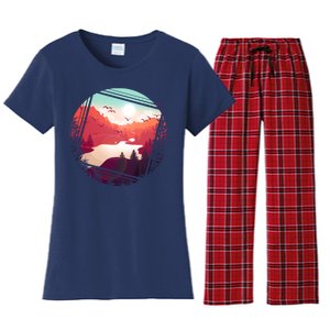 Wilderness Nature Scenery Women's Flannel Pajama Set