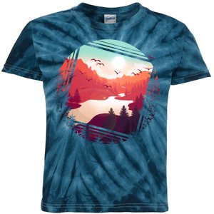 Wilderness Nature Scenery Kids Tie-Dye T-Shirt