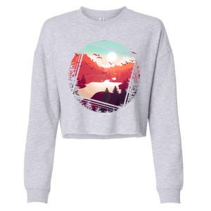 Wilderness Nature Scenery Cropped Pullover Crew