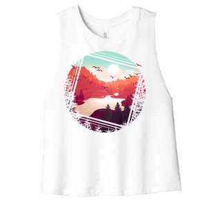 Wilderness Nature Scenery Women's Racerback Cropped Tank