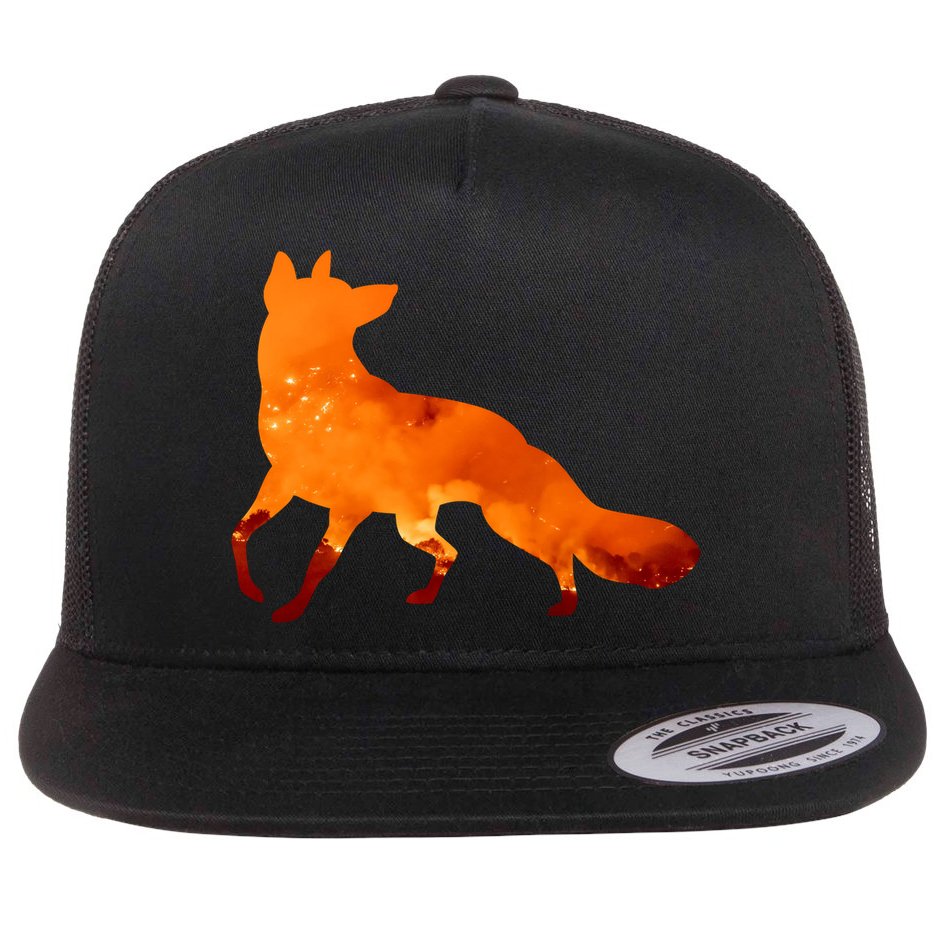 Wildfire Fox Flat Bill Trucker Hat