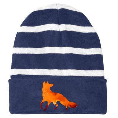 Wildfire Fox Striped Beanie with Solid Band