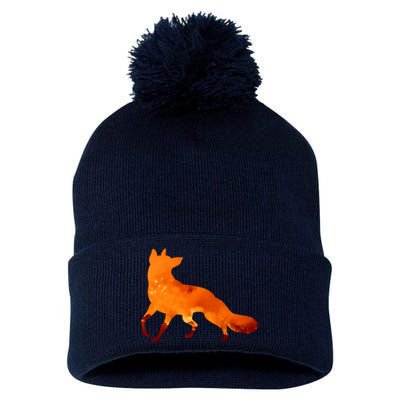 Wildfire Fox Pom Pom 12in Knit Beanie