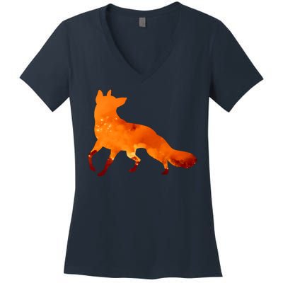 Wildfire Fox Women's V-Neck T-Shirt