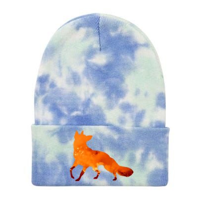 Wildfire Fox Tie Dye 12in Knit Beanie