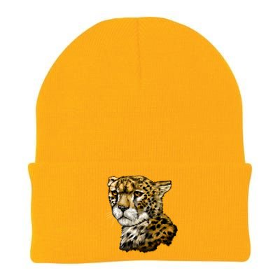 Wildlife - Big Face Cheetah Portrait Knit Cap Winter Beanie