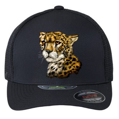 Wildlife - Big Face Cheetah Portrait Flexfit Unipanel Trucker Cap