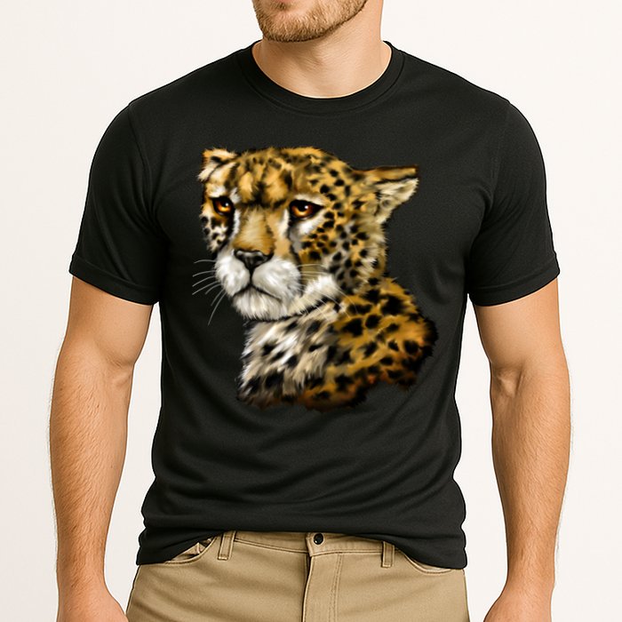 Wildlife - Big Face Cheetah Portrait Cooling Performance Crew T-Shirt