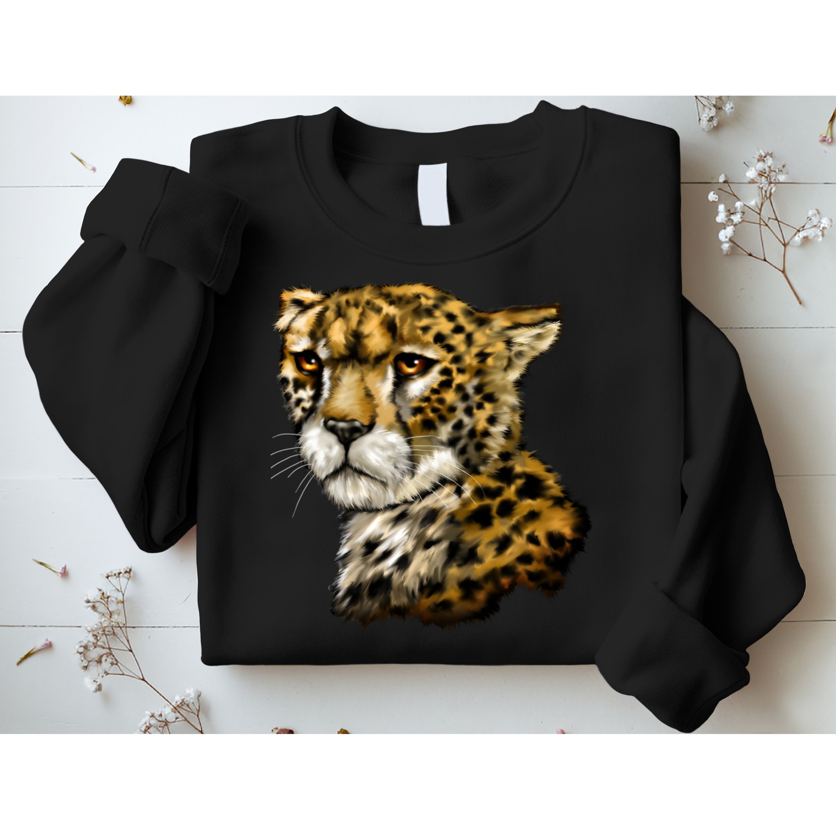 Wildlife - Big Face Cheetah Portrait Sweatshirt