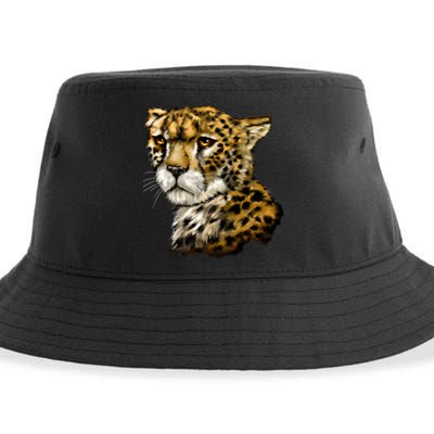 Wildlife - Big Face Cheetah Portrait Sustainable Bucket Hat