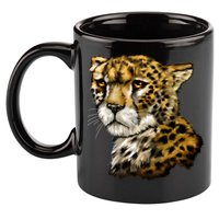 Wildlife - Big Face Cheetah Portrait 11oz C Handle Ceramic Mug