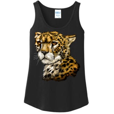 Wildlife - Big Face Cheetah Portrait Ladies Essential Tank