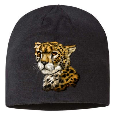 Wildlife - Big Face Cheetah Portrait Sustainable Beanie