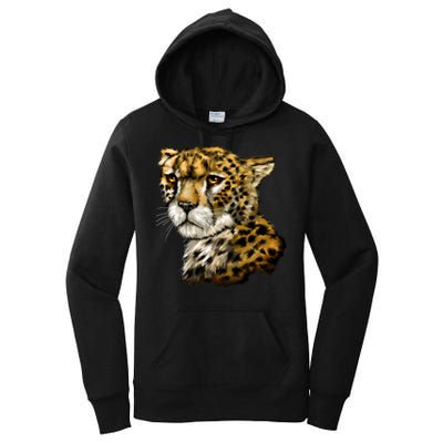 Wildlife - Big Face Cheetah Portrait Women's Pullover Hoodie