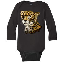 Wildlife - Big Face Cheetah Portrait Baby Long Sleeve Bodysuit