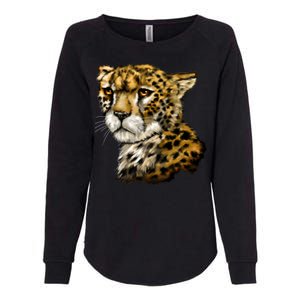 Wildlife - Big Face Cheetah Portrait Womens California Wash Sweatshirt