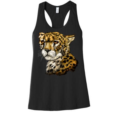 Wildlife - Big Face Cheetah Portrait Women's Racerback Tank