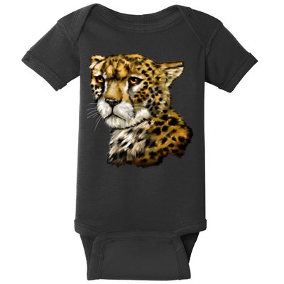 Wildlife - Big Face Cheetah Portrait Baby Bodysuit