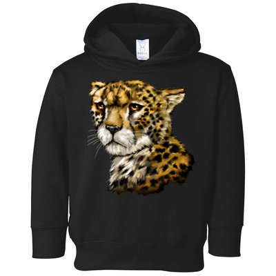 Wildlife - Big Face Cheetah Portrait Toddler Hoodie