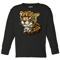 Wildlife - Big Face Cheetah Portrait Toddler Long Sleeve Shirt