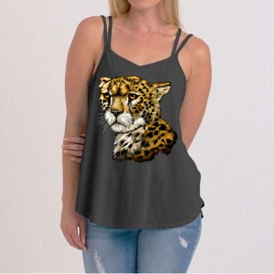 Wildlife - Big Face Cheetah Portrait Women's Strappy Tank