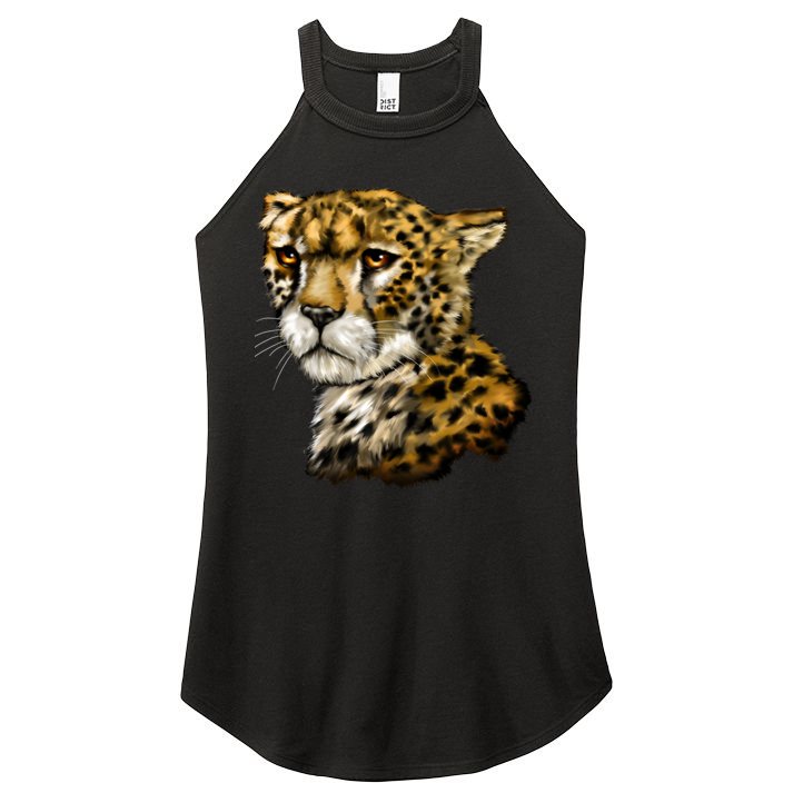 Wildlife - Big Face Cheetah Portrait Women's Perfect Tri Rocker Tank