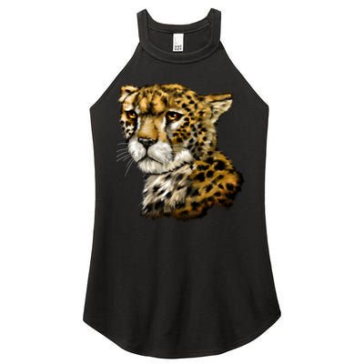 Wildlife - Big Face Cheetah Portrait Women's Perfect Tri Rocker Tank